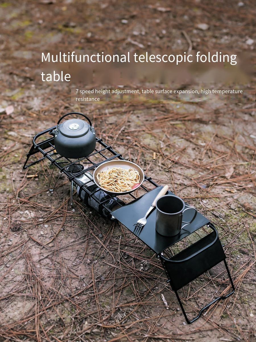 Portable 3-in-1 Design Camping Table for Grill with Mesh Desktop, Folding Table for Grill Camping Cooking BBQ-0