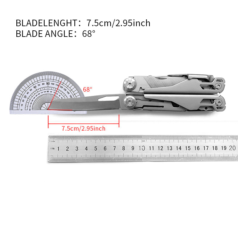 18 in 1 Silvery Outdoor Multitool Pliers Stainless Steel Folding Full Locking Combination Camping Multitool Pliers With Bits Driver-3