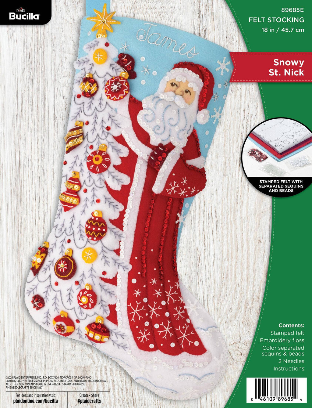 Bucilla Snowy St Nick Felt Stocking-0