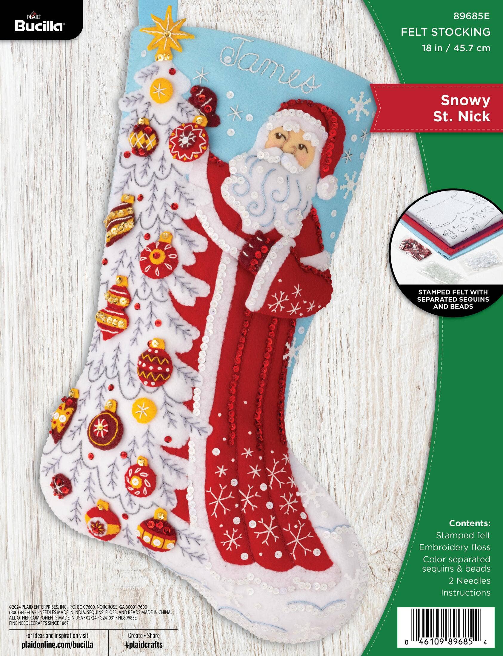Bucilla Snowy St Nick Felt Stocking-0