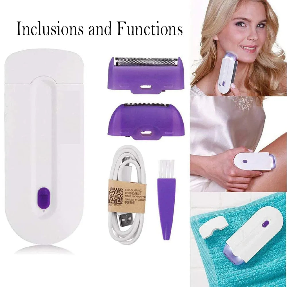 Vibe Geeks USB Rechargeable Epilator Laser Hair Remover for Face and Body-2