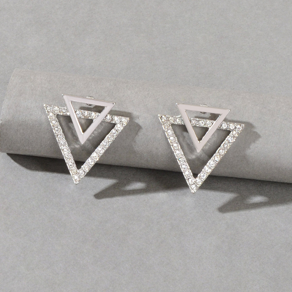 Double Triangles Stud Classic Women Trendy Dangle Earrings Fashion Jewelry Gift-0