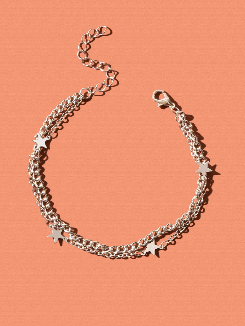 Fashion Silver Star Charm Layered Chain Anklet for Women Beach Foot Jewellery-1