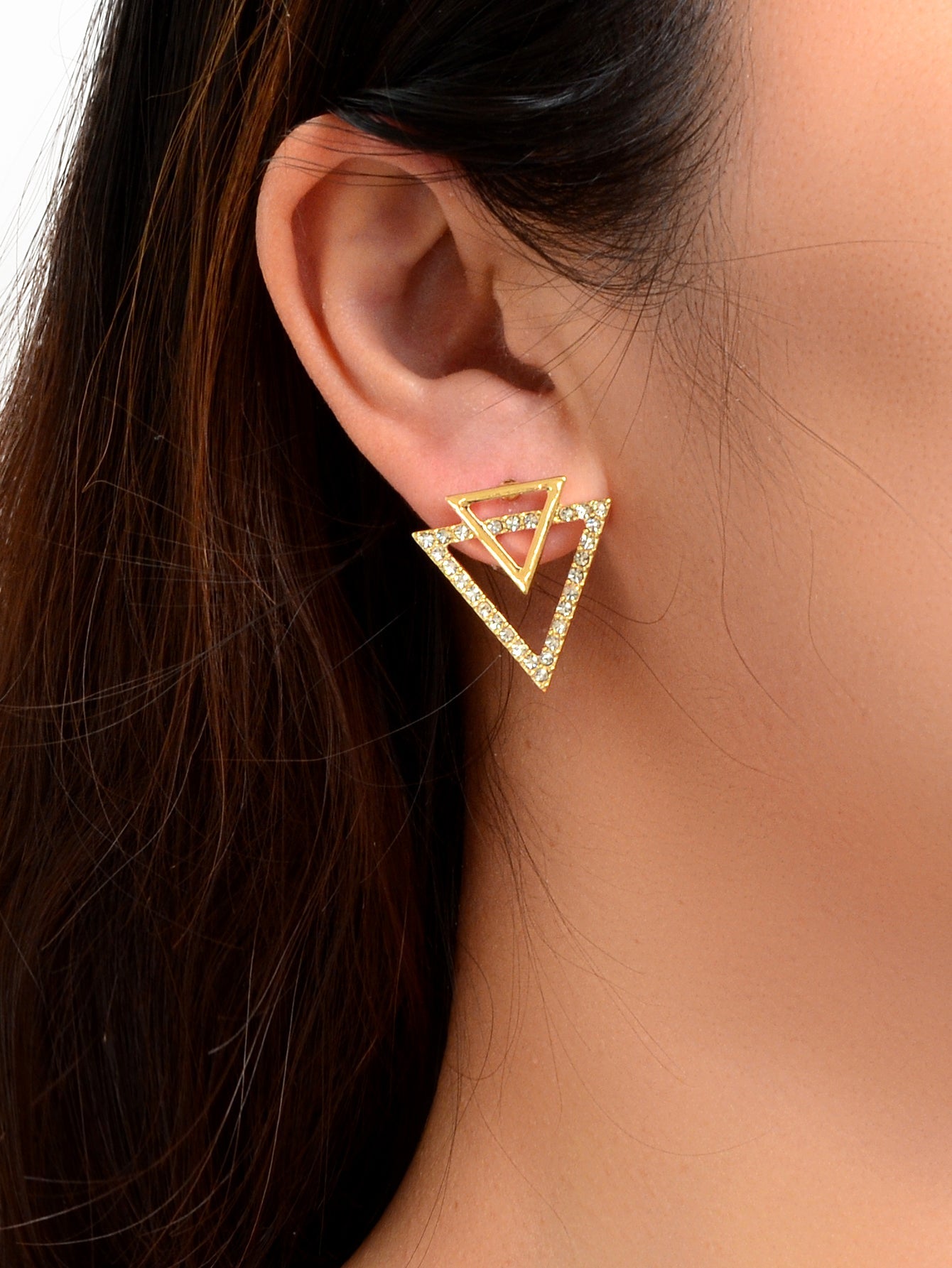Double Triangles Stud Classic Women Trendy Dangle Earrings Fashion Jewelry Gift-4
