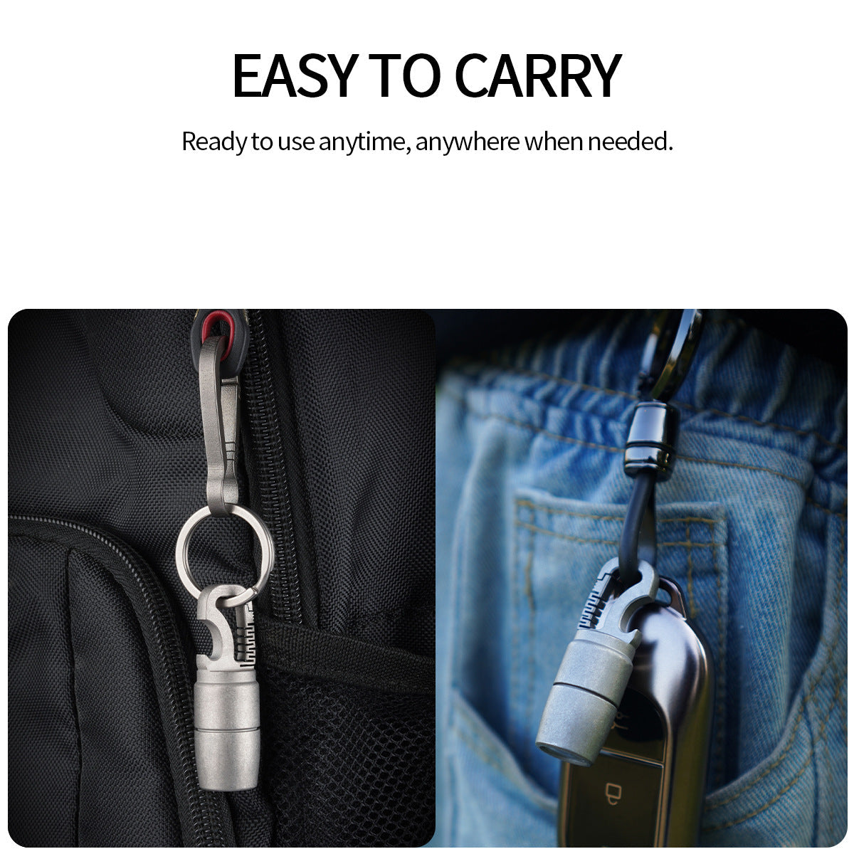 Titanium Alloy Keychain Mini Flashlight Light LED Multifunctional Bottle Opener-3