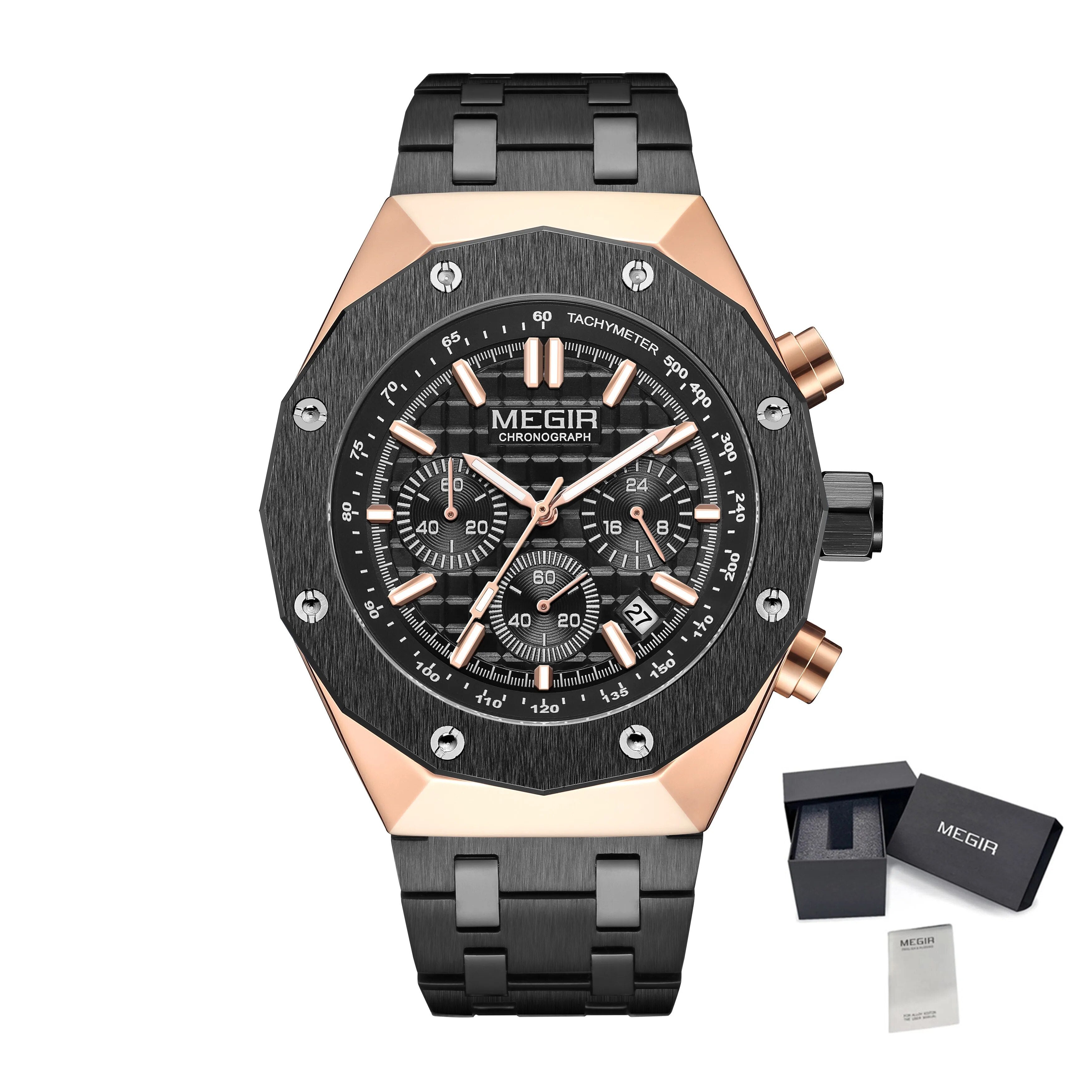 MEGIR Relogio Masculino Luxury Business Men Watches Fashion Military Watch Date Luminous Casual Quartz Wristwatch Man Clock 2213