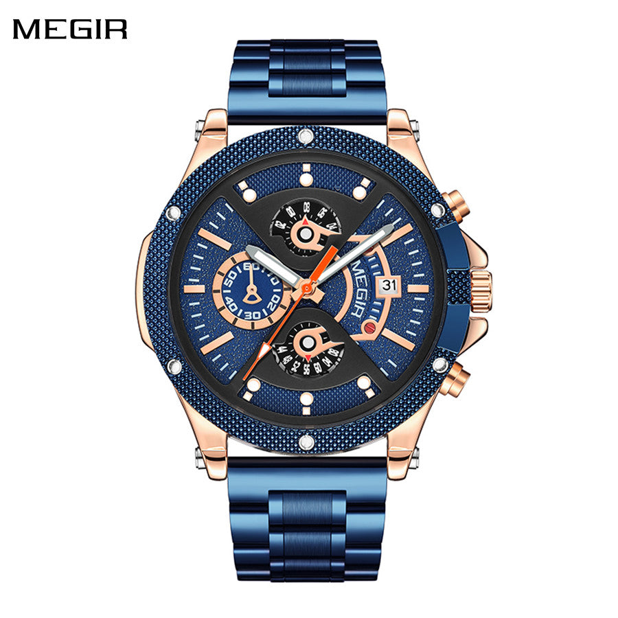 MEGIR Men's Business Watch Top Brand Luxury Quartz Wristwatch Fashion Waterproof Man Military Clock Calendar Reloj Hombre 2216