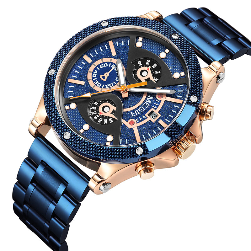 MEGIR Men's Business Watch Top Brand Luxury Quartz Wristwatch Fashion Waterproof Man Military Clock Calendar Reloj Hombre 2216