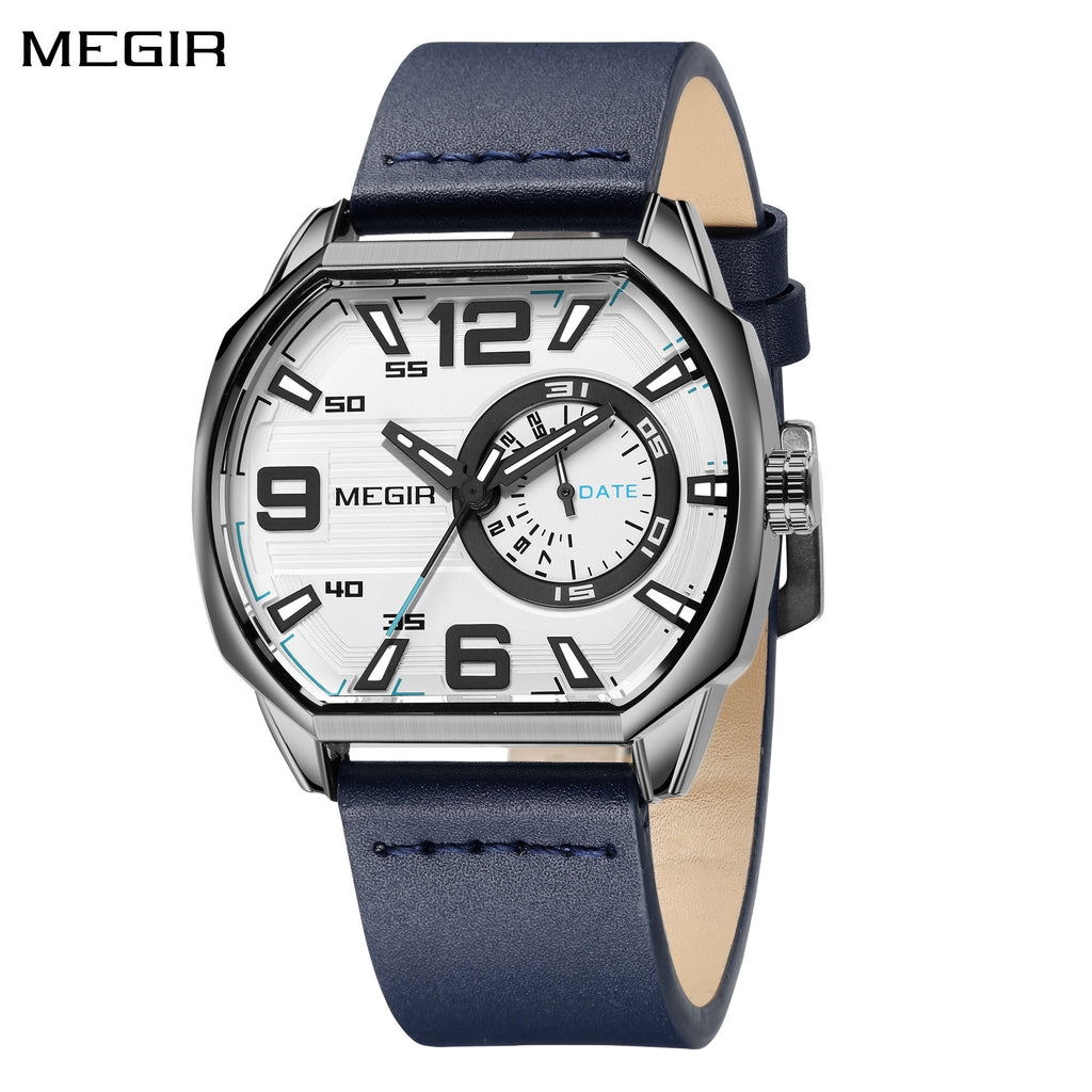 MEGIR Fashion Mens Watches Top Luxury Sport Military Watch Calendar Luminous Quartz Casual Man Wristwatch Clock Montre Homme
