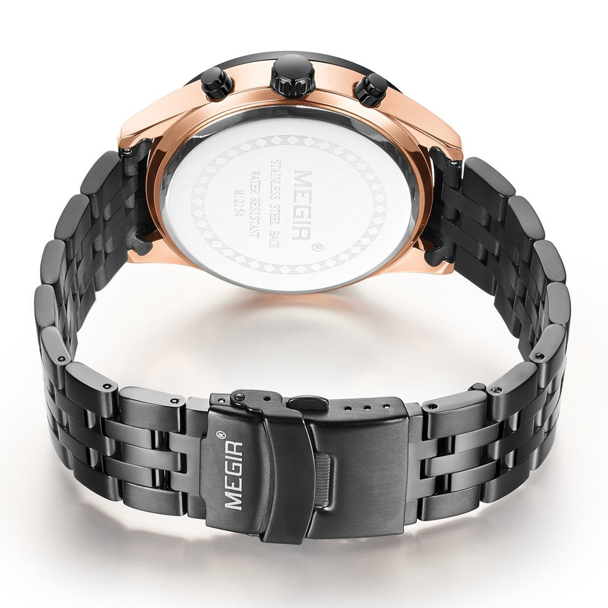 MEGIR Fashion Men Watches Luxury Business Wristwatch Stainless Steel Quartz Watch Calendar Luminous Man Clock Relogio Masculino