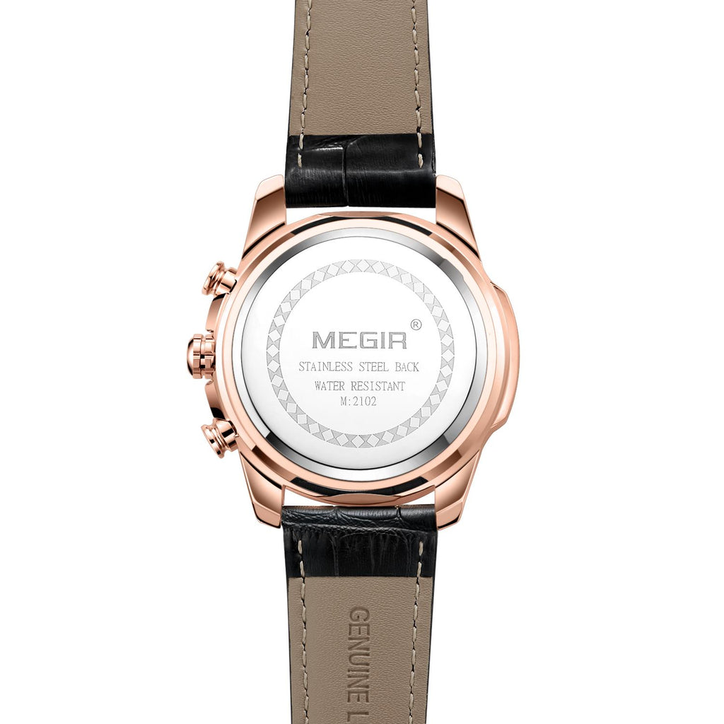MEGIR Sport Watches for Men Fashion Luxury Military Quartz Wristwatch Leather Waterproof Man Chronograph Clock Relogio Masculino