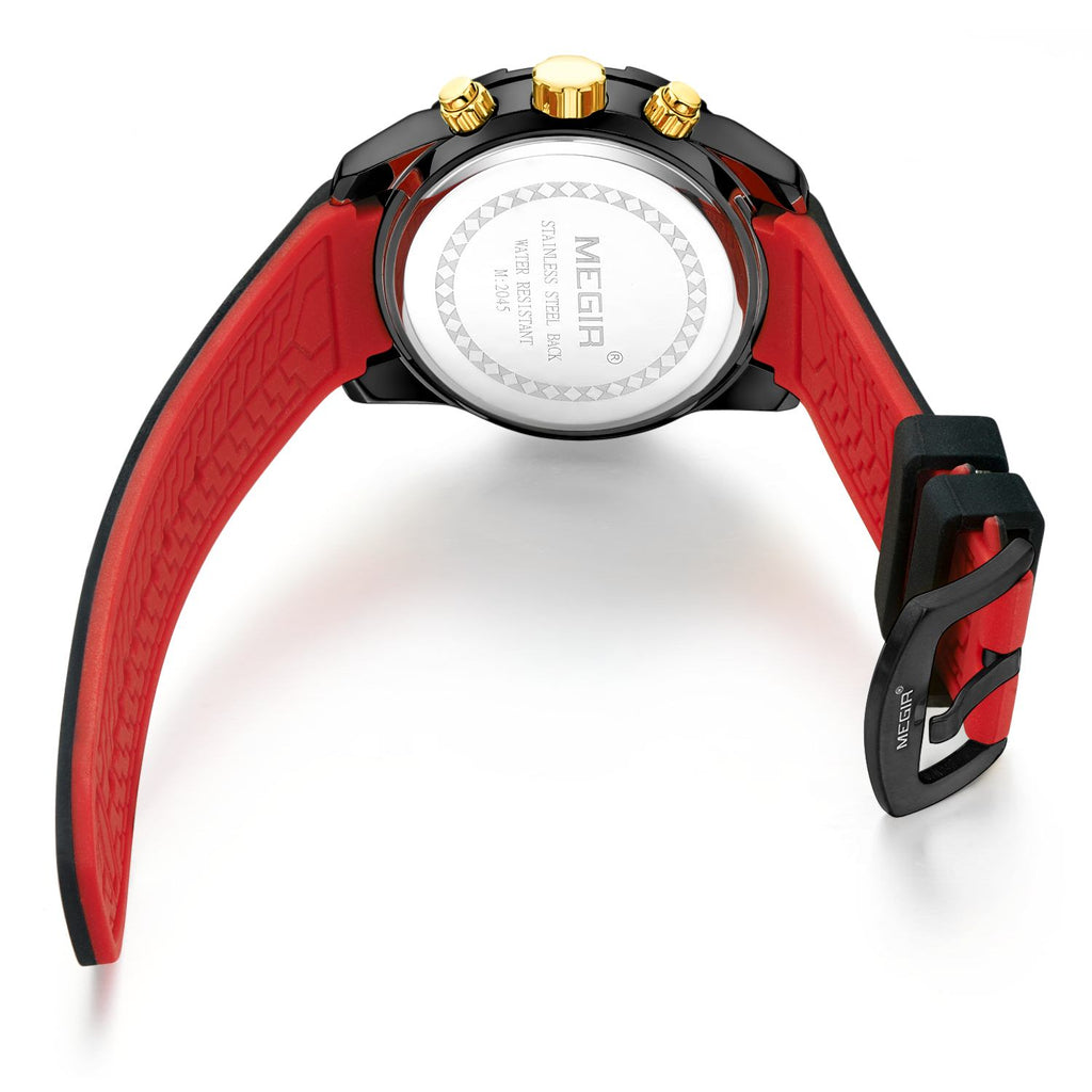 MEGIR Fashion Sports Watches for Mens Luxury Quartz Casual Wristwatch Relogio Masculino Man Chronograph Silicone Strap Clock