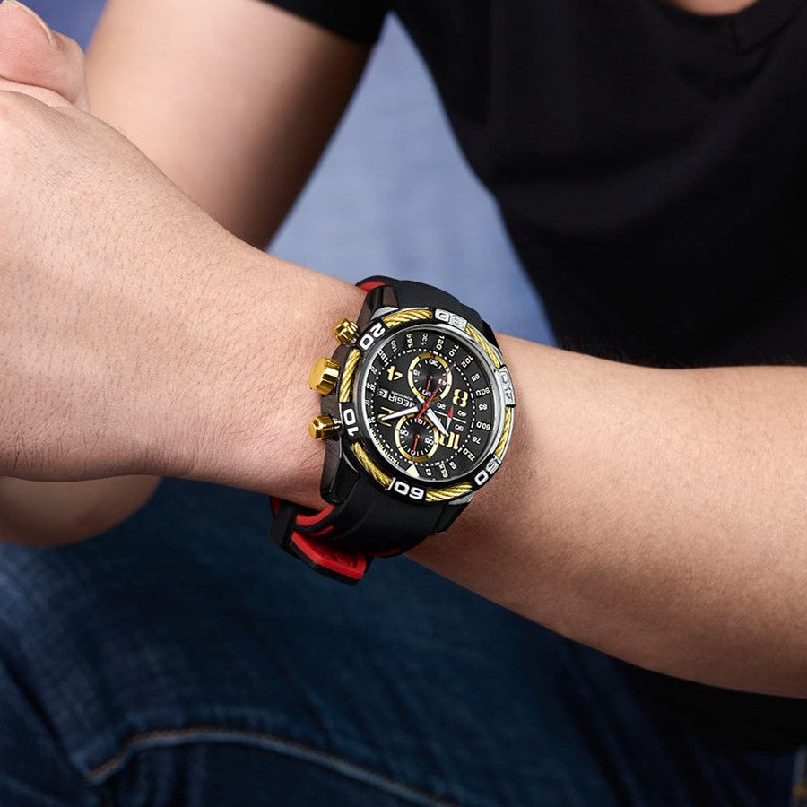 MEGIR Fashion Sports Watches for Mens Luxury Quartz Casual Wristwatch Relogio Masculino Man Chronograph Silicone Strap Clock