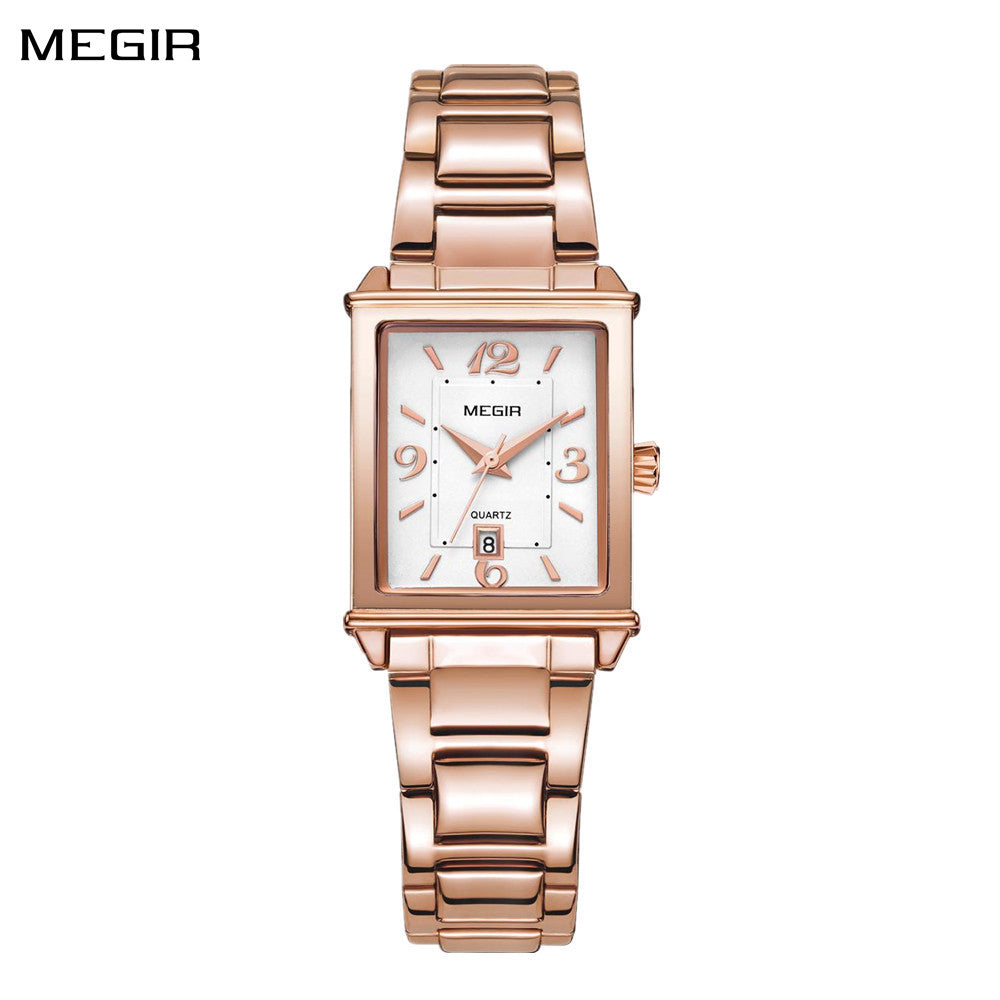 MEGIR White Women's Watches Top Brand Luxury Waterproof Woman Watch Bracelet Fashion Stainless Steel Band Wrist Watch for Women-0