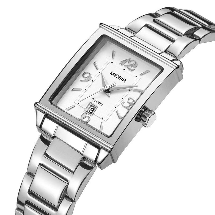 MEGIR White Women's Watches Top Brand Luxury Waterproof Woman Watch Bracelet Fashion Stainless Steel Band Wrist Watch for Women-5