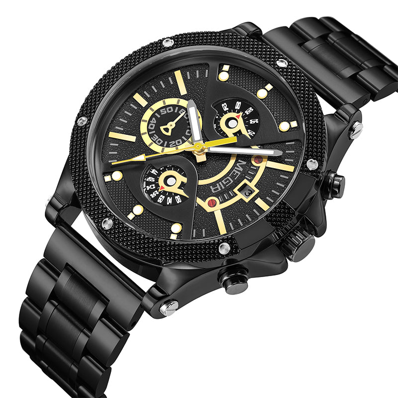 MEGIR Men's Business Watch Top Brand Luxury Quartz Wristwatch Fashion Waterproof Man Military Clock Calendar Reloj Hombre 2216