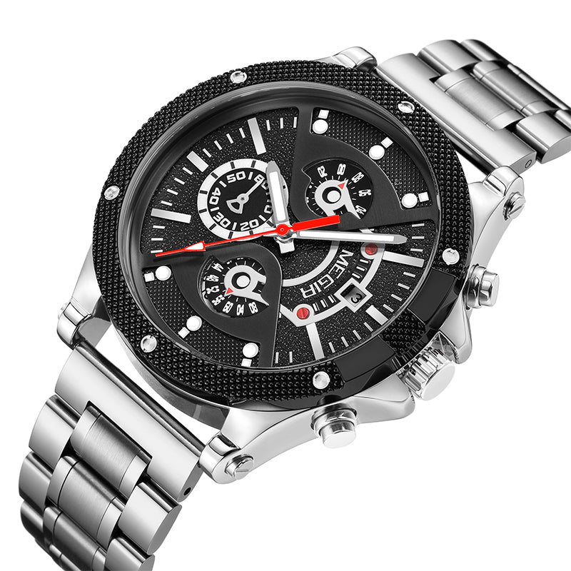 MEGIR Men's Business Watch Top Brand Luxury Quartz Wristwatch Fashion Waterproof Man Military Clock Calendar Reloj Hombre 2216