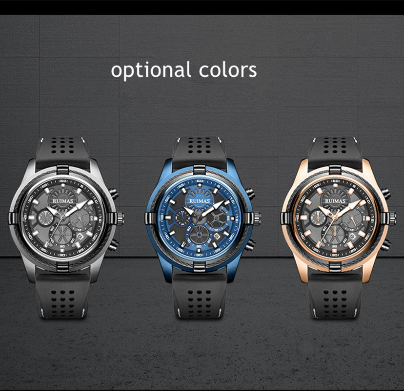 RUIMAS Top Luxury Quartz Wristwatches Men Silicone Large Dial  Military Sports Watches Waterproof Luminous Date Reloj Hombre-6