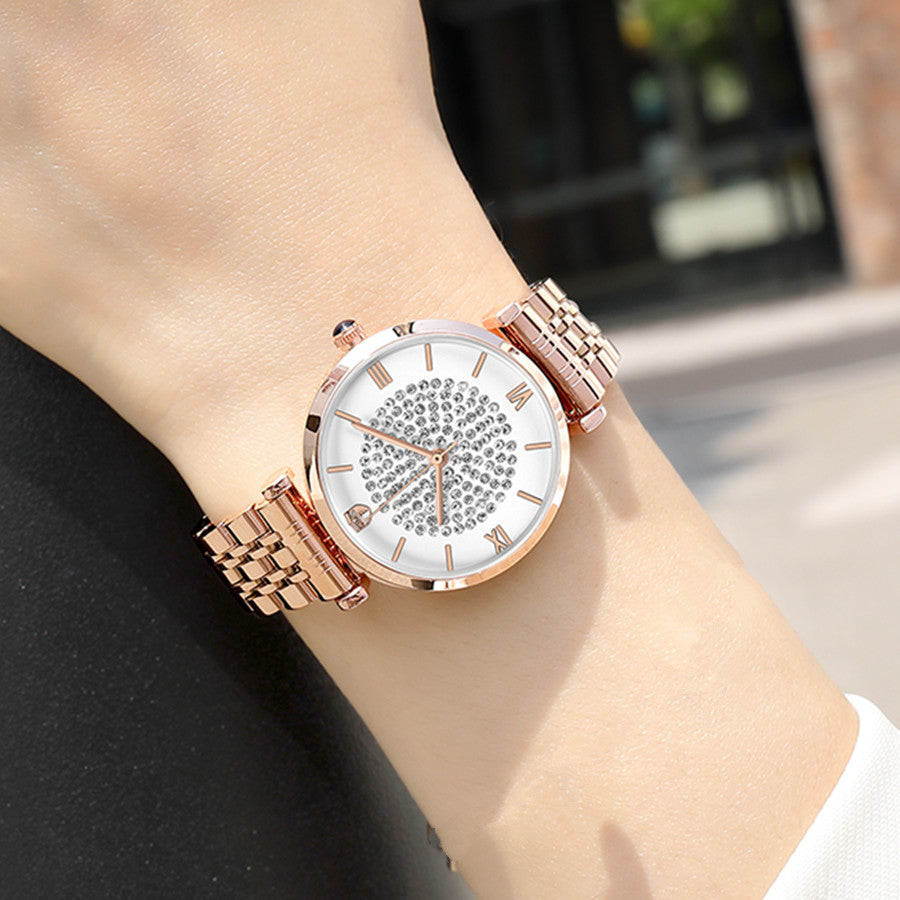 RUIMAS Fashion Women Watch Luxury Quartz Wristwatch Stainless Steel Ladies Casual Watches Dress Clock Relogio Feminino 538-1