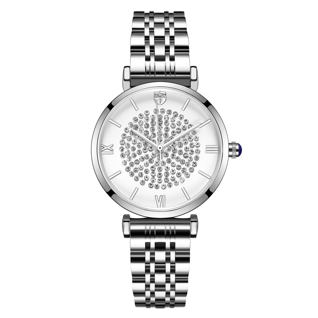 RUIMAS Fashion Women Watch Luxury Quartz Wristwatch Stainless Steel Ladies Casual Watches Dress Clock Relogio Feminino 538-6