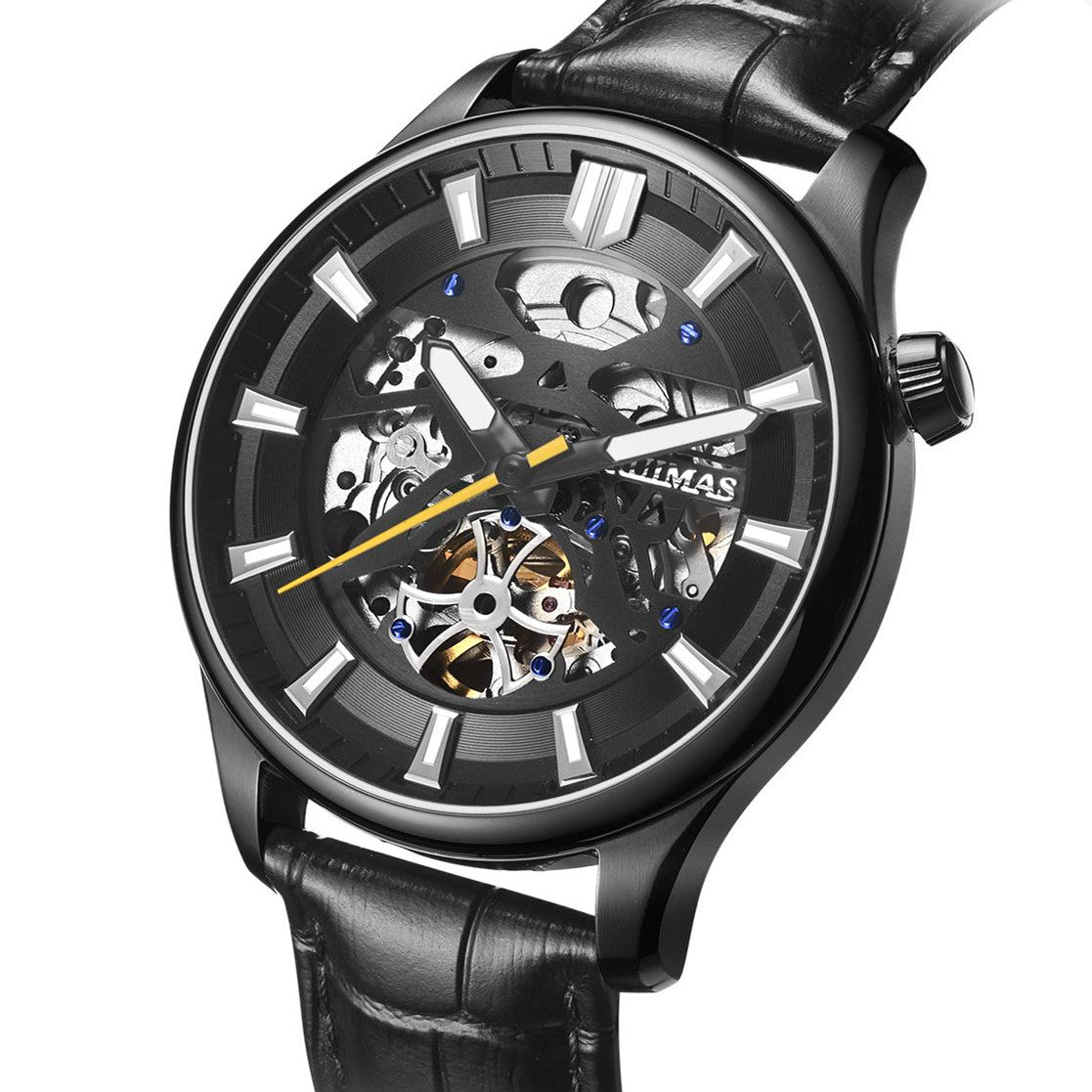 RUIMAS Men Mechanical Wristwatch Fashion Casual Leather Band Watch Luxury Sport Wrist Watch Chronograph Luminous Man Clock 6770