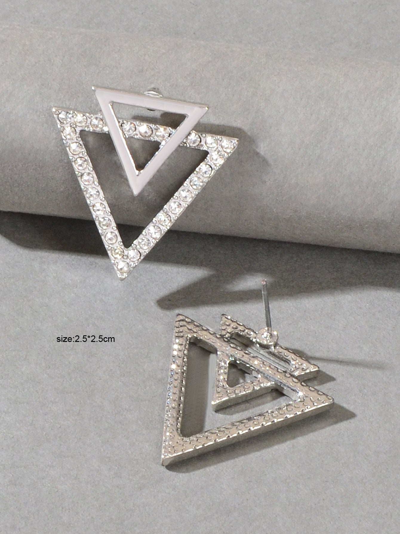 Double Triangles Stud Classic Women Trendy Dangle Earrings Fashion Jewelry Gift-2