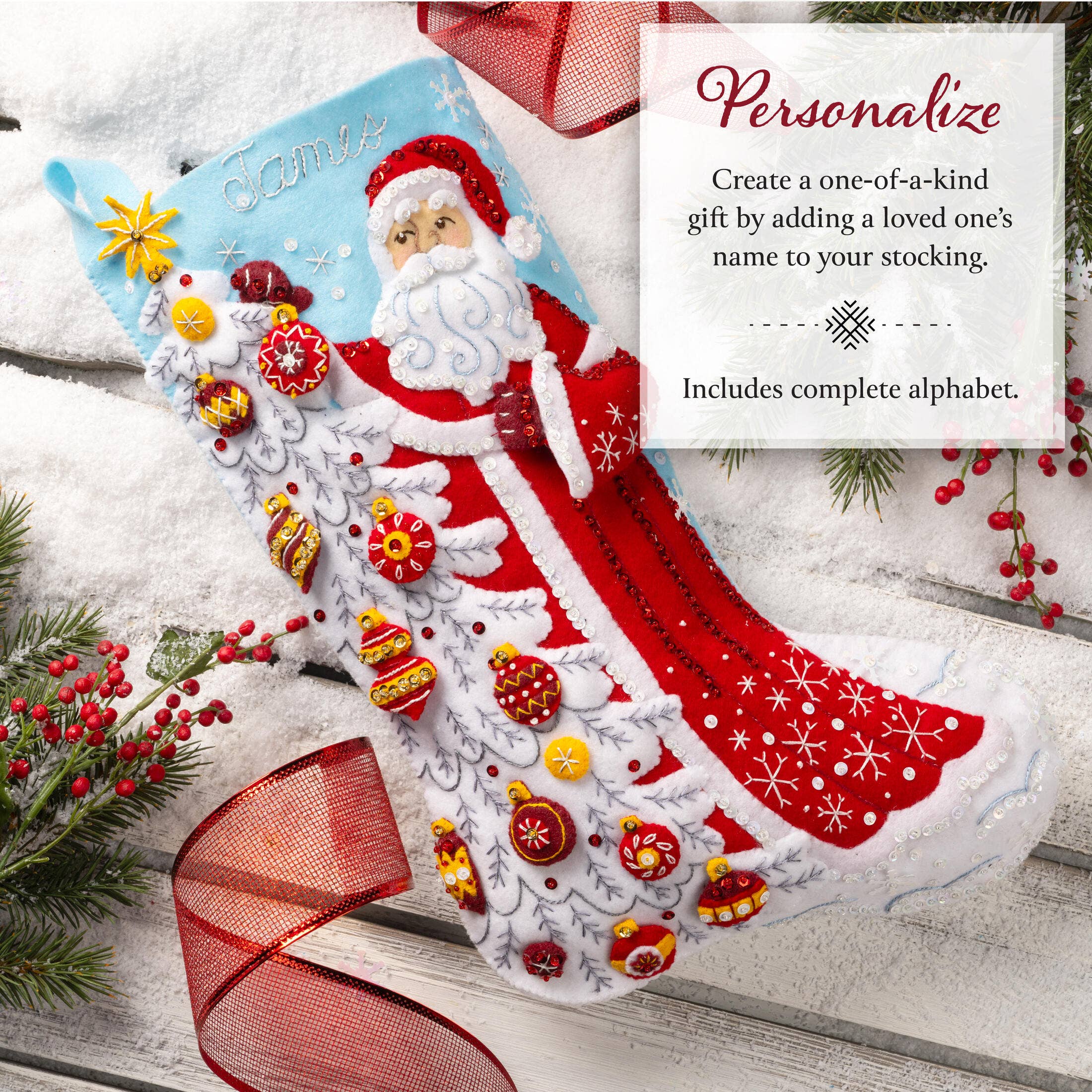 Bucilla Snowy St Nick Felt Stocking-4