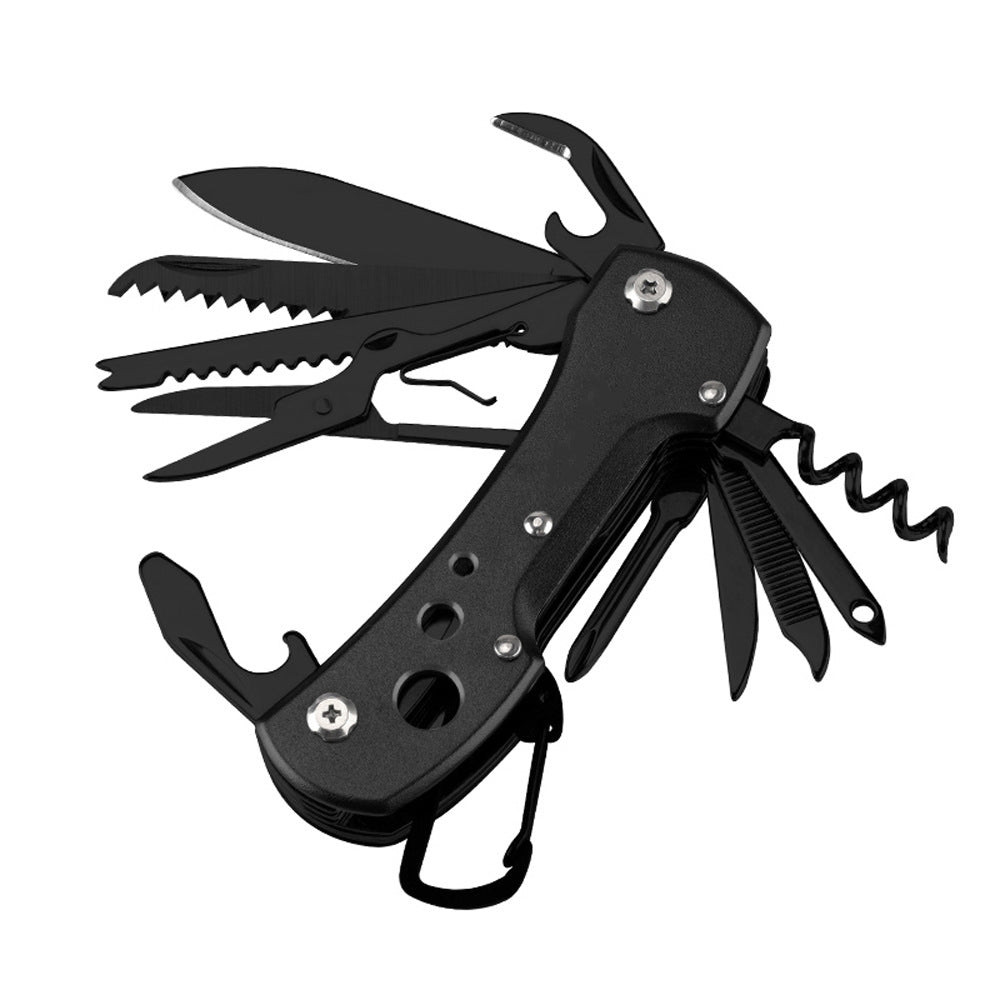 15 Function All in One Mysterious Black Folding Multi Function Pocket Knife-4