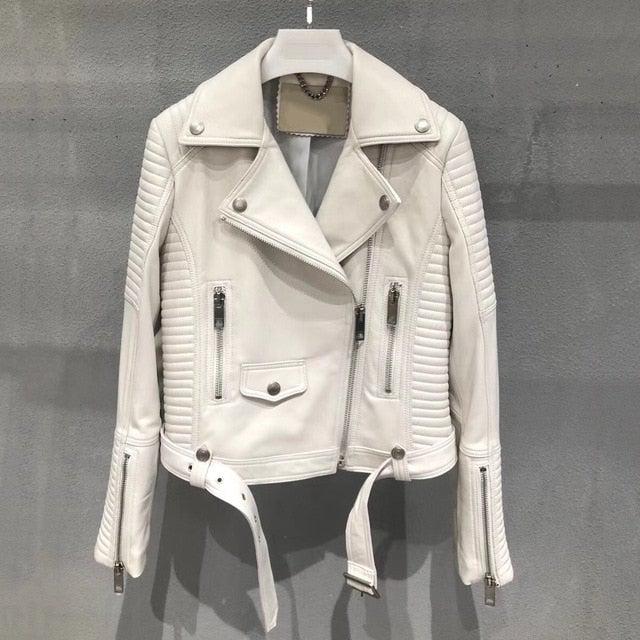 Sleuve Luxury Genuine Leather Jacket Women-1