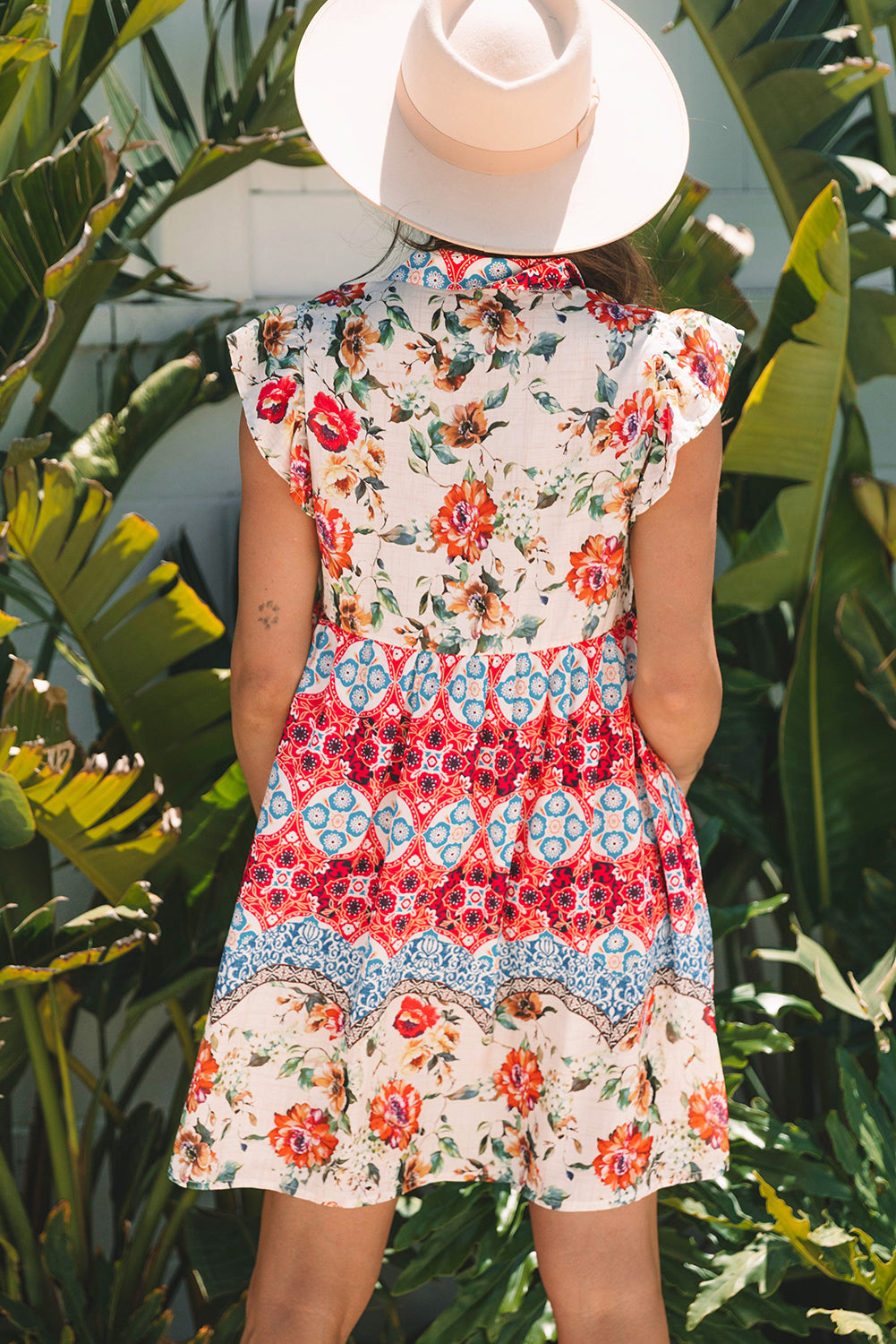 Dior Floral Mixed Pattern Buttoned Dress-2