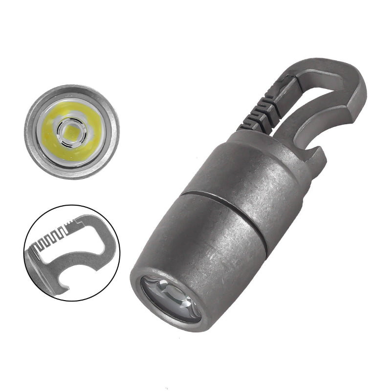 Titanium Alloy Keychain Mini Flashlight Light LED Multifunctional Bottle Opener-2