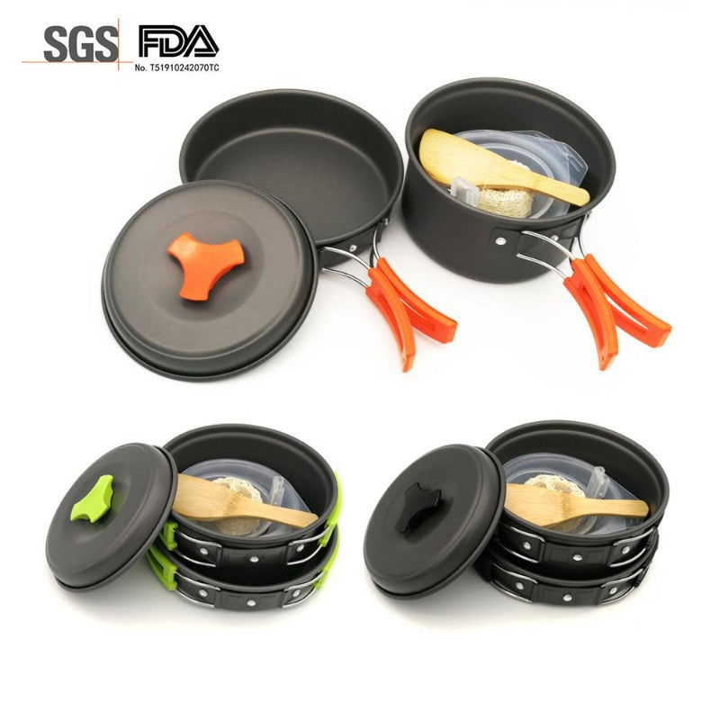 Wautton Camping Cookware Kit Pan and Pot for 1-2 person-0