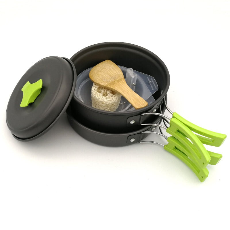 Wautton Camping Cookware Kit Pan and Pot for 1-2 person-2