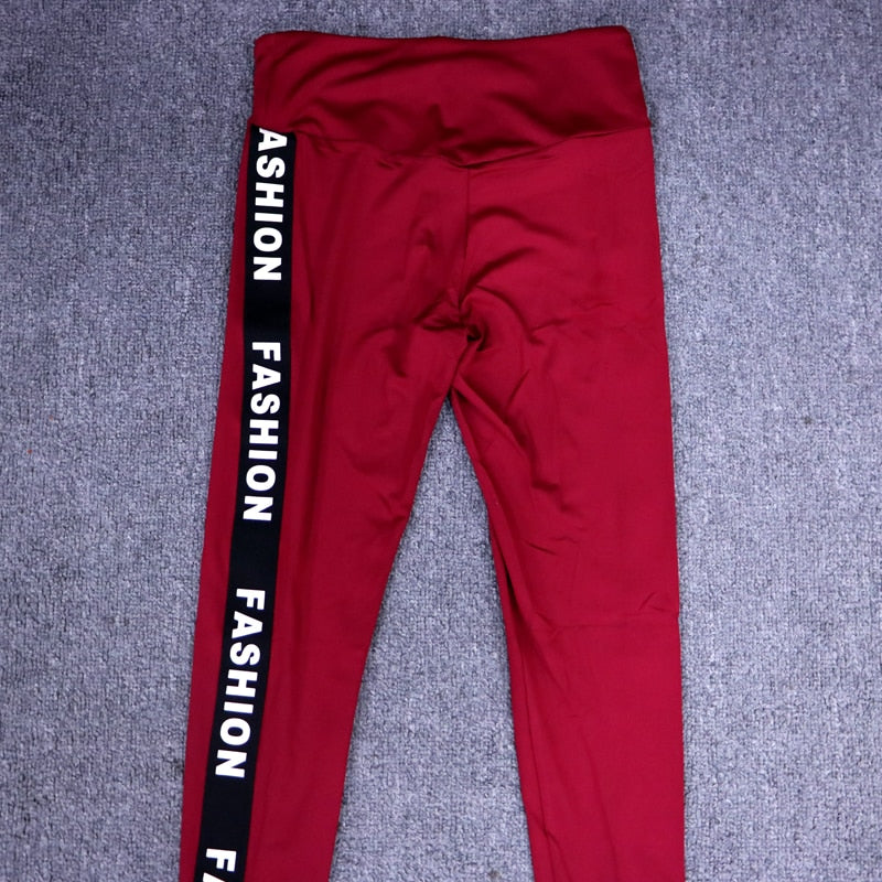 Women Fashion Letter Sport Leggings Bras Yoga Set Fitness Gym Wear-2