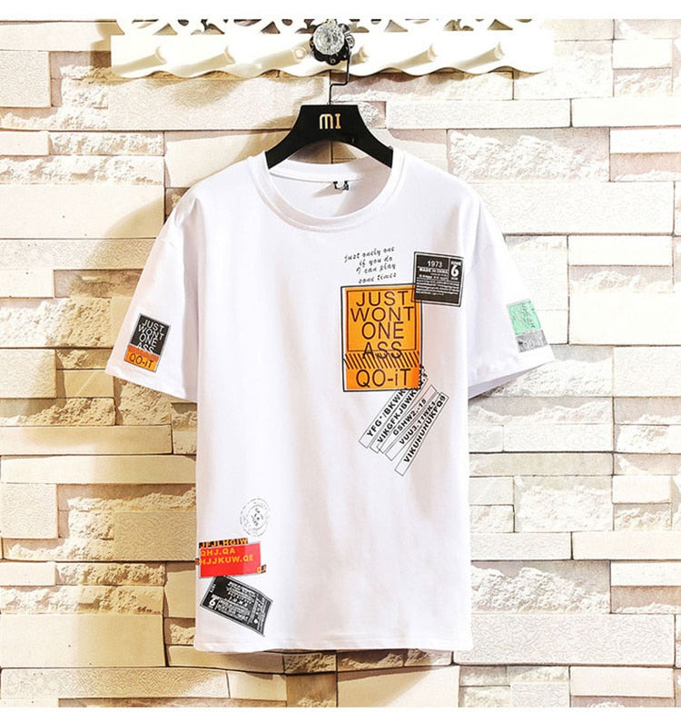 Men's Cotton Fashion Tshirt Mens Summer Hip Hop  T-shirts 5XL Casual Hipster T Shirt Tee Man Oversized Tops & Tees Streetwear