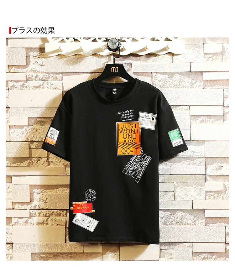 Men's Cotton Fashion Tshirt Mens Summer Hip Hop  T-shirts 5XL Casual Hipster T Shirt Tee Man Oversized Tops & Tees Streetwear