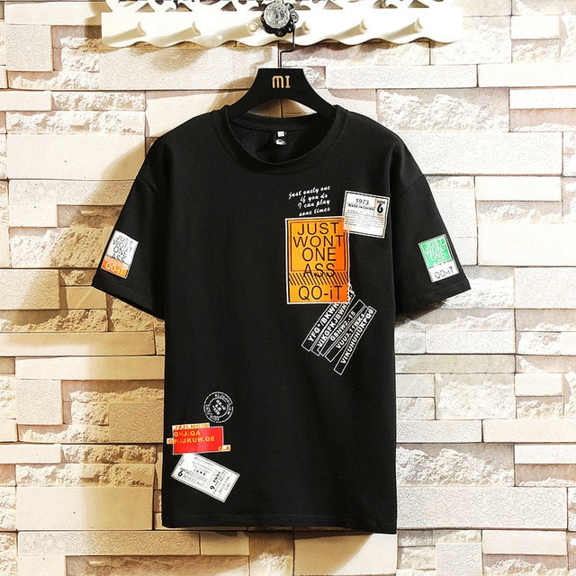 Men's Cotton Fashion Tshirt Mens Summer Hip Hop  T-shirts 5XL Casual Hipster T Shirt Tee Man Oversized Tops & Tees Streetwear