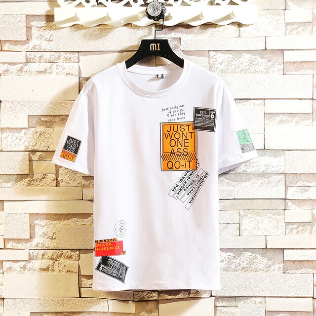 Men's Cotton Fashion Tshirt Mens Summer Hip Hop  T-shirts 5XL Casual Hipster T Shirt Tee Man Oversized Tops & Tees Streetwear