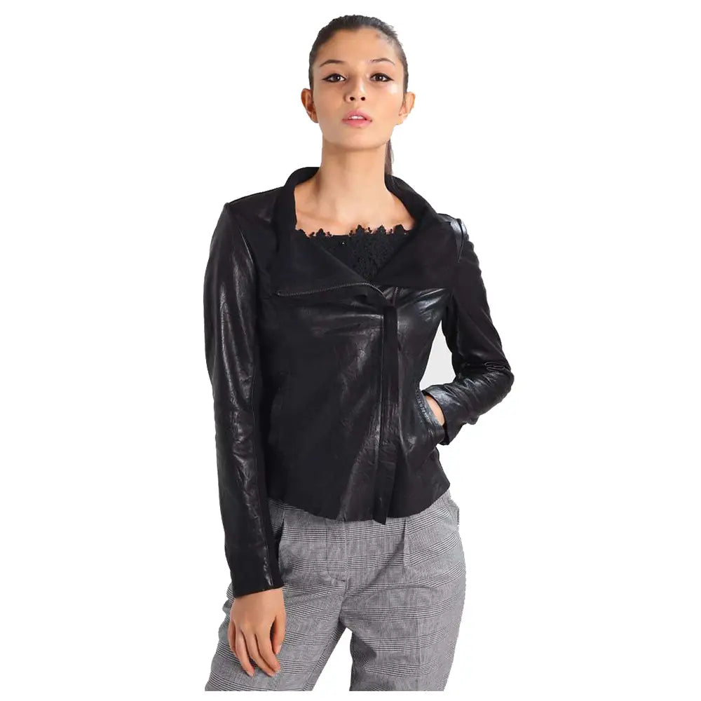 Women’s Elegant Fashion Leather Jacket-1